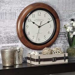 FirsTime & Co. Reloj de pared redondo de nogal, 11 ", 10055