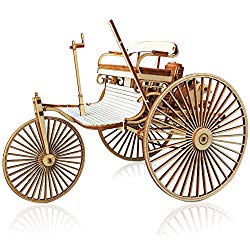 3D Mechanical Wooden Puzzle - Benz Patent Motorwagen Wood Model Car - Brain Teaser DIY Construction Toy Set for Kids, Adults