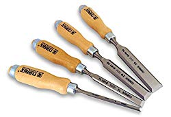 Narex (Made in Czech Republic) 4 pc set 6mm (1/4"), 12 (1/2"), 20 (3/4") , 26 (1 1/16") mm Woodworking Chisels 863010