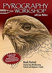 Pyrography Workshop with Sue Walters DVD: Hawk Portrait Step-by-Step Woodburning Tutorial and Beginner's Guide (Fox Chapel Publishing) 2-DVD Set & 16 Page Booklet with Patterns & Reference Photography