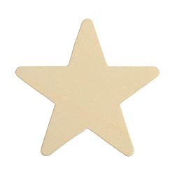 4 Inch Wooden Stars, Bag of 50 Unfinished Wooden Star Cutouts,(4 Inch Wood Star Shape) by Woodpeckers