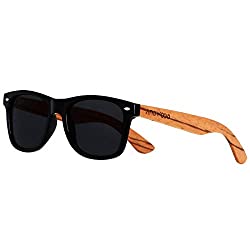 Wood Sunglasses Polarized for Men Women Uv Protection Wooden Bamboo Frame Mirror Sun Glasses ANDWOOD