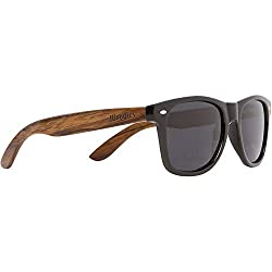 Wooden Sunglasses with Black Polarized Lens in Walnut Wood WOODIES