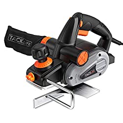 Planer, TACKLIFE Electric Hand Planer, 6-Amp 3-1/4-Inch 710W 16500Rpm, with 5/64 inch Adjustable Cut Depth, Dual Exhaust Ports and Switch, Parallel Fence Bracket, Ideal Woodworking Tools - EPN01A
