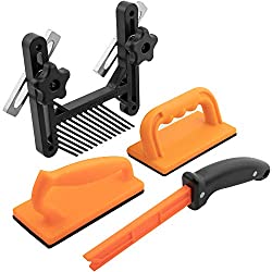 4 Piece Woodworking Safety Kit w/Feather Board | Magnetic Handle Push Stick | Straight Handle Push Block and Angled Handle Push Block | Ideal for Table Saws | Router Tables | Jointers and Band Saws
