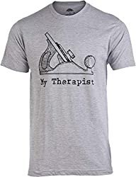 My Therapist (Wood Planer) | Funny Woodworking Working Sawdust Carpenter T-Shirt-(Adult,M) Heather Grey
