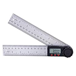 Suncala Digital Angle Finder Protractor with Zeroing and Locking Function, 7-Inch Stainless Steel Angle Finder Ruler