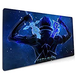 AntonioWilliams Sword Art Online Office,Study,Desk Mat,Shopping,Gaming Mouse Pad,Stitched Edges,Oversized Non-Slip Rubber,Extended Game Racing Mouse Pad (15.8x35.5 Inches)