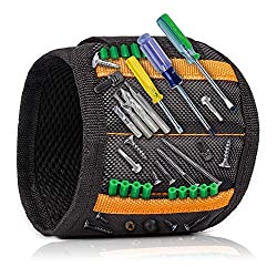 Magnetic Wristband with 15 Strong Magnets for Holding Screws, Nails, Drill Bits - Best Tool Organizers and Gift for Men, DIY Handyman, Father/Dad, Husband, Boyfriend, Women