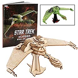 Star Trek: Klingon Bird-of-Prey Model Figure Kit and Book - Build, Paint and Collect Your Own 3D Wooden Toy Space Ship Model - Kids and Adults