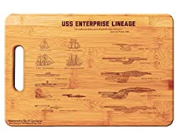 Mahannah's Sci-Fi Universe Star Trek USS Enterprise Legacy- Large Bamboo Cutting Board, Wooden Cutting Boards for Kitchen, Wood Cutting Board, Butcher Block, Chopping Board, Wood Chopping Board