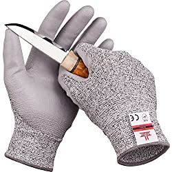 SAFEAT Safety Grip Work Gloves for Men and Women – Protective, Flexible, Cut Resistant, Comfortable PU Coated Palm. Free eBook Gift Included! Size Small