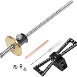 YOSELIN Dovetail Jig Wheel Marking Gauge Tool Set, 1 Bearing Wheel Cutter for Soft Wood, 1 Locked Wheel Cutter for Hardwood,1 Screwdriver,1 Woodworking Pencil,Inch & MM Scale Imperial Ruler. (Grey)
