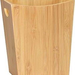 LIANTRAL Wood Trash Can Wastebasket, 2 Gallon Small Bathroom Garbage Can Wood Waste Basket Trash Container Recycling Bin for Bathroom, Bedroom, Living Room, Office, Kitchen