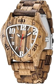 Men's Handmade Wooden Watches Mens Lightweight Analog Quartz Wood Mens Wrist Watch
