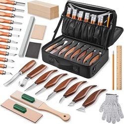 Olerqzer Wood Carving Kit,35-in-1 Wood Whittling Kit for Beginners,Wood Carving Knife Set Whittling Knife Wood Carving Knives Carving Tools with Large Storage Tool Bag(35PCS)